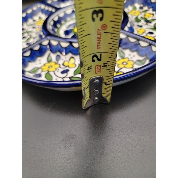 Perfect Day Five-Part Server Hand-painted Ceramic‎ Tableware Blue Yellow - Picture 7 of 7